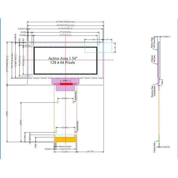 24PIN 1.54 Inch Oled Display 128x64 Plug-In CH1116 Driver SPI/IIC Interface