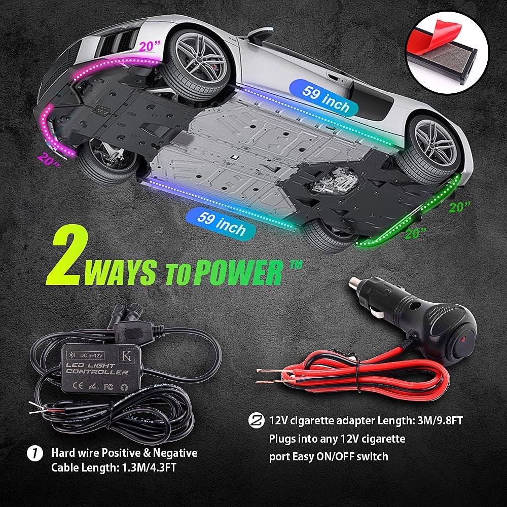6pcs 12V RGB Super Bright LED Flexible Waterproof LED Strip Light for Car Interior & Exterior Decoration Running Light