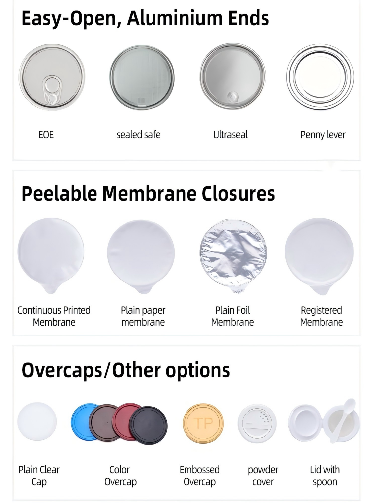 Customizable quality cans, OEM logo cans, 16 oz peanut/chestnut/pistachio easy-open paper cans