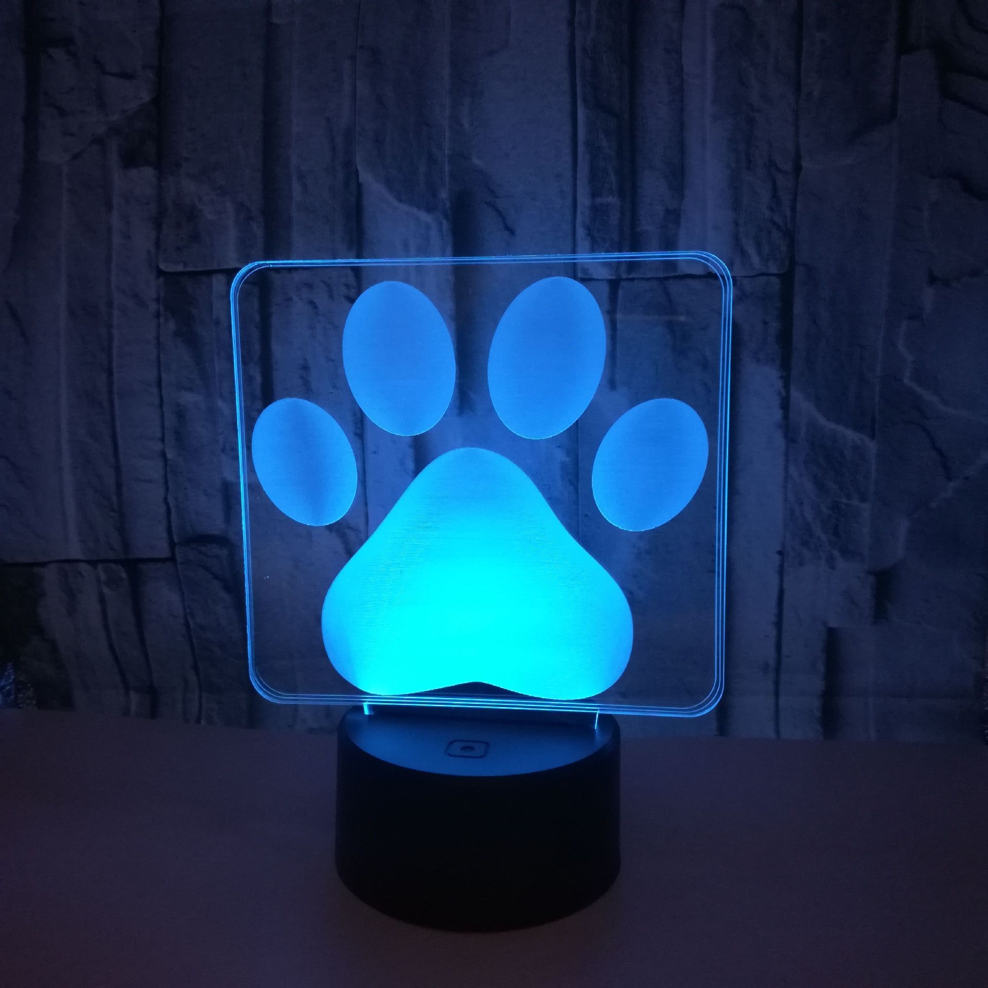 Hot new custom logo sign footprints 3D illusion night lights acrylic visual gradient colorful 3D lights