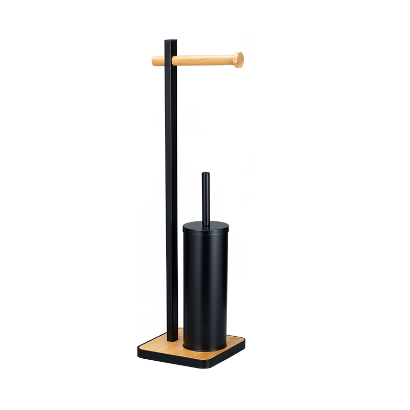 Multifunctional Bamboo Toilet Brush and Paper Roll Holder Set OEM ODM