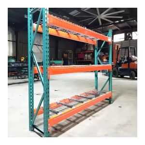 Orange Galvanized Teardrop Pallet Racking , Modular Teardrop Warehouse Shelving