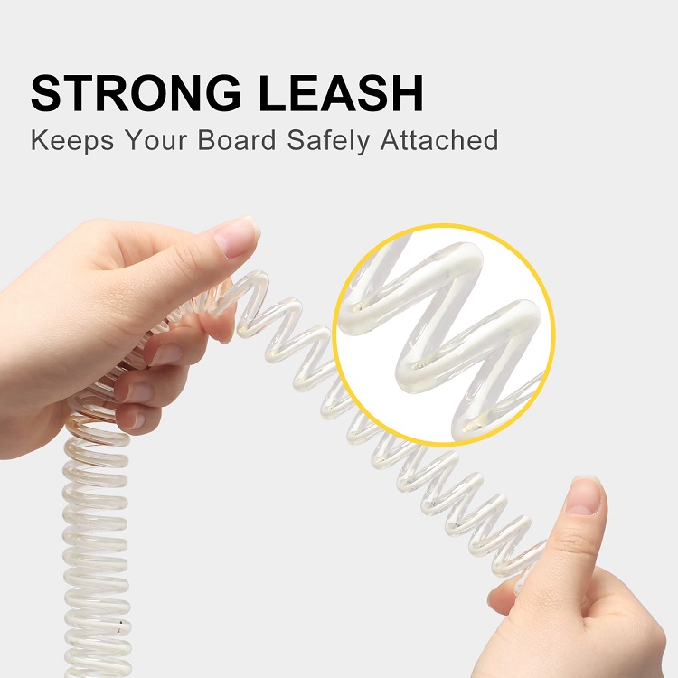Coiled Wrist Leg Rope Leash for Inflatable SUP Paddle Board Kayak Single Layer Padded