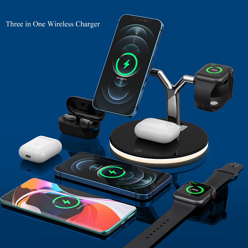 Desktop Magnetic Wireless Car Charger 10w Mobile Phone Holder 4 In 1
