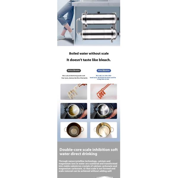 Double Core Ultrafiltration Water Filter Home Carbon Sediment Filter Water Purifier