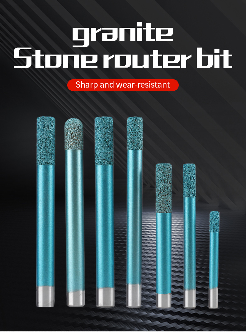 High Precision Stone Drill Bit Diamond Coated 65HRC Carbide Tapered End Mills