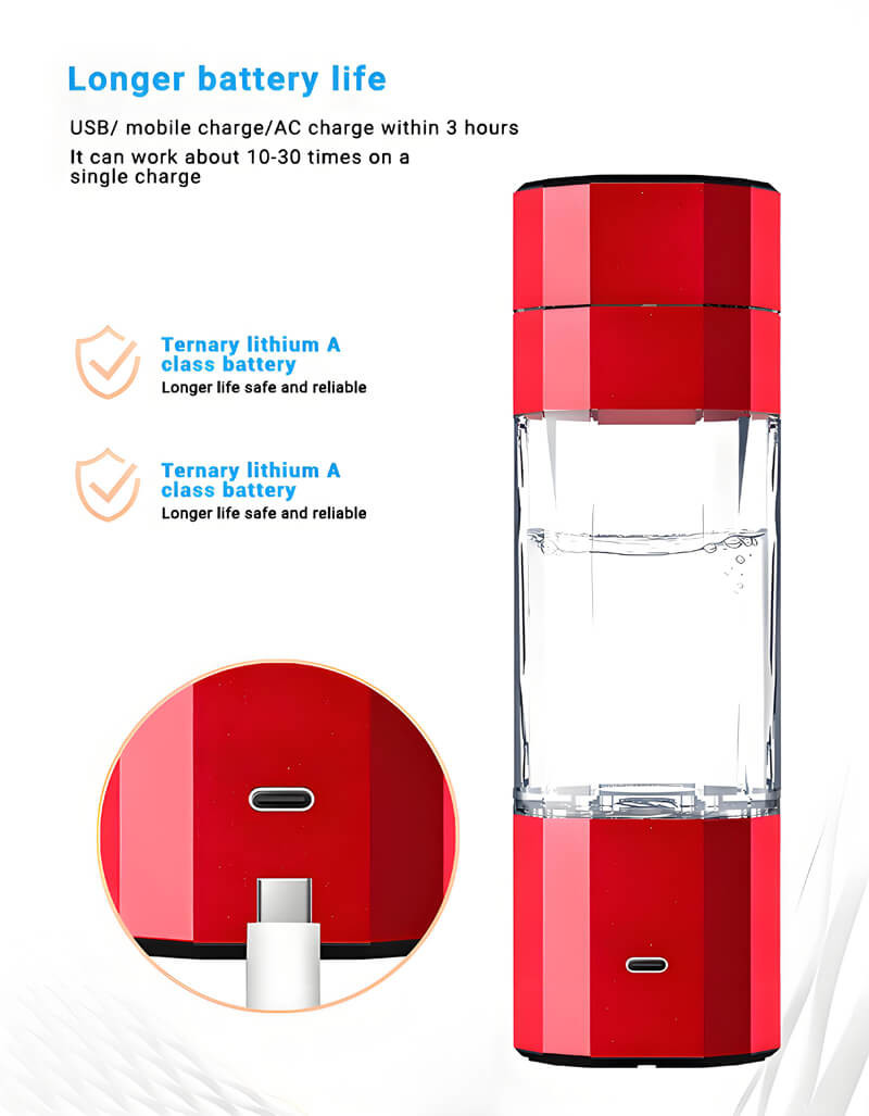 Pure Water Electrolyzed PEM Hydrogen Water Bottle Hydrogen Rich 6000ppb