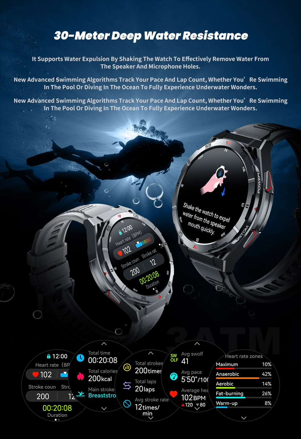 X2 GPS Smart Watch with 1.43" AMOLED Display and 490mAh Battery