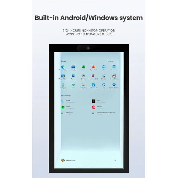 3D Advertising Transparent LCD Panel 4K Ultra HD Translucent LCD Display