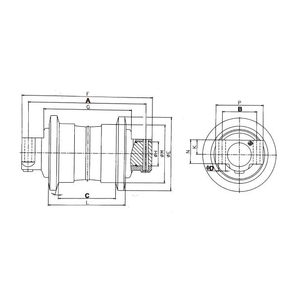 H45 Excavator Track Roller CR6088/CR6089 For D6R Bulldozer Heat Treatment HRC 40-55 High Precision