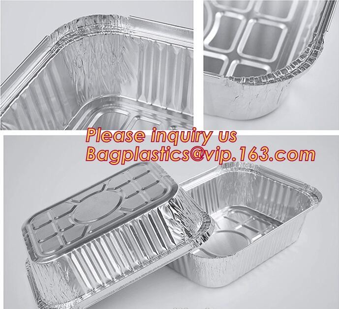 Custom Printing Logo Disposable Rectangular Aluminum Foil Food Takeaway