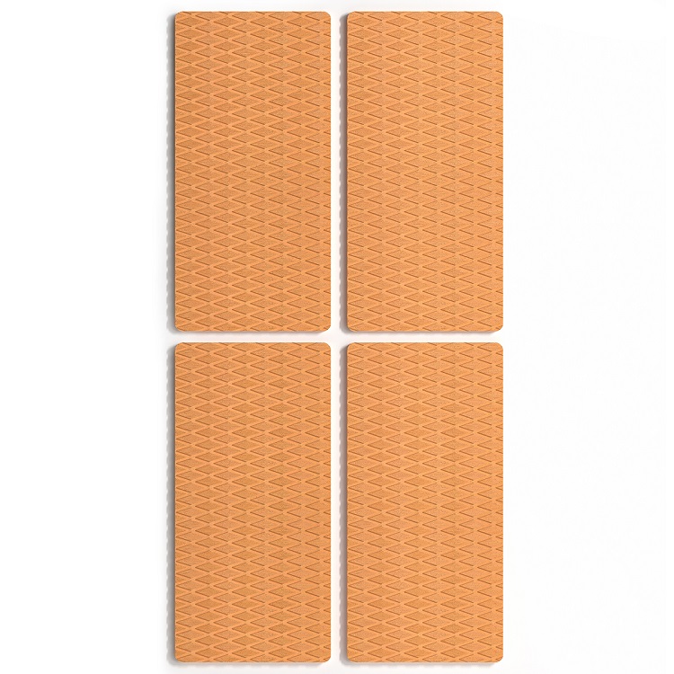 WOOWAVE 4 Pack Non-Slip Traction Pad EVA Anti-Slip Foam Pads Deck Grip Mat with 3M Adhesive Brown