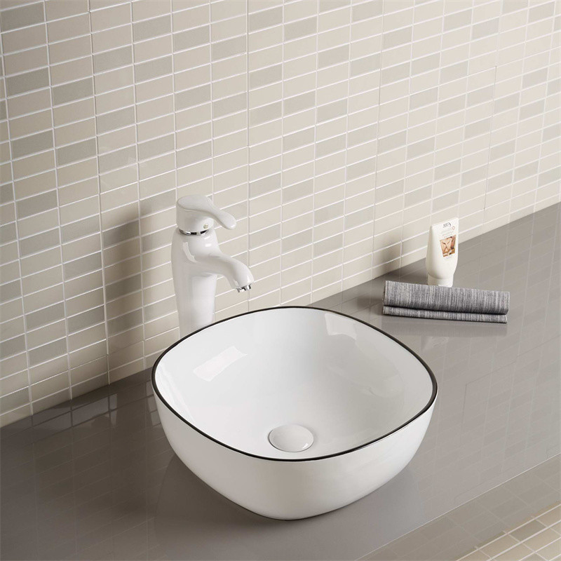 19x19 12x12 Round Drop In Bathroom Sink Basin Rustic Orange Red White Grey