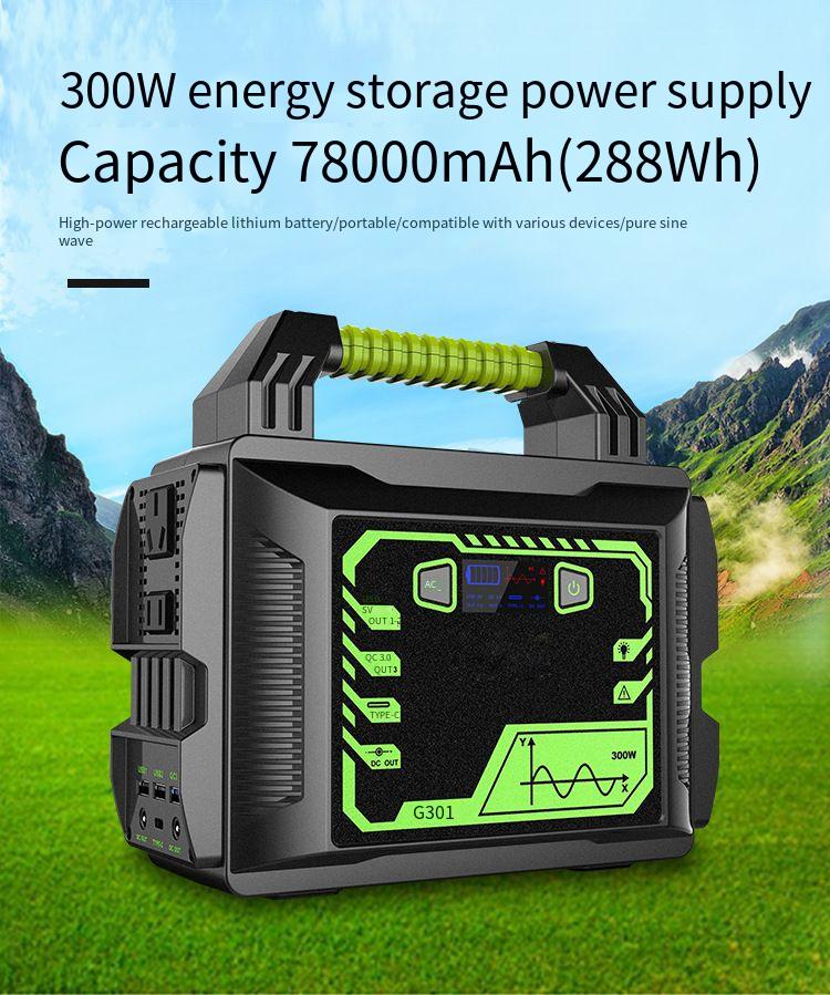 Portable solar mini power station energy storage power supply with USB/DC/TYPE-C/QC3.0 interfaces