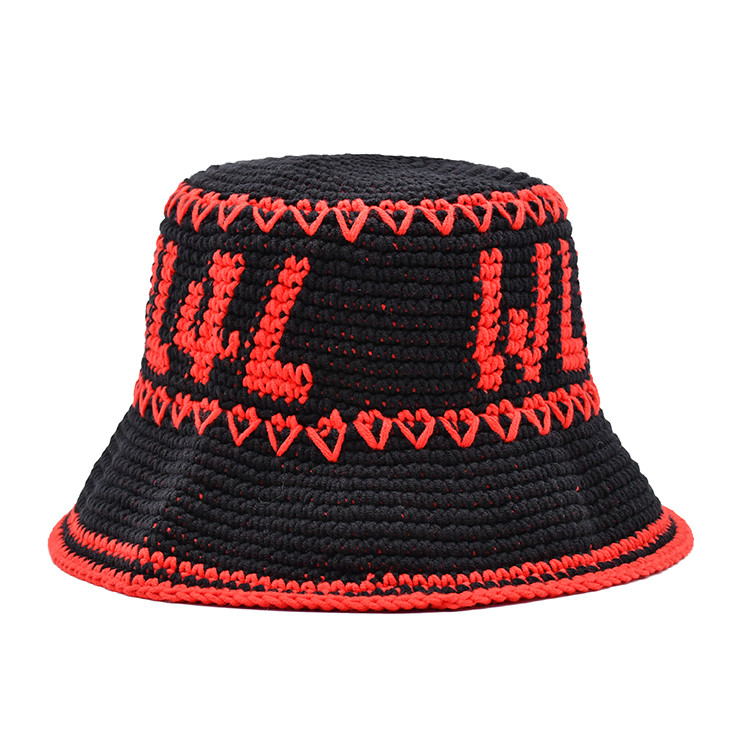 Hand woven Bucket hat leisure summer sun shading beach straw hat