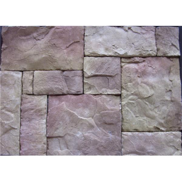Multiple Color Rectangle Artificial Wall Stone With Light Texture