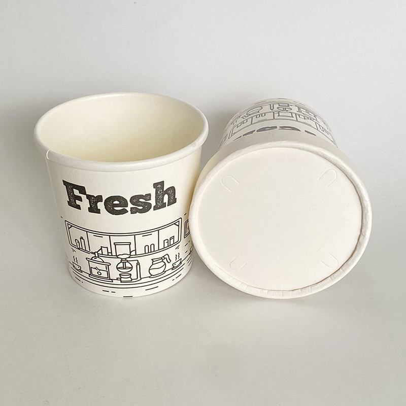 360ml 12oz Soup Paper Cup With Lid Single Wall Biodegradable Bowls