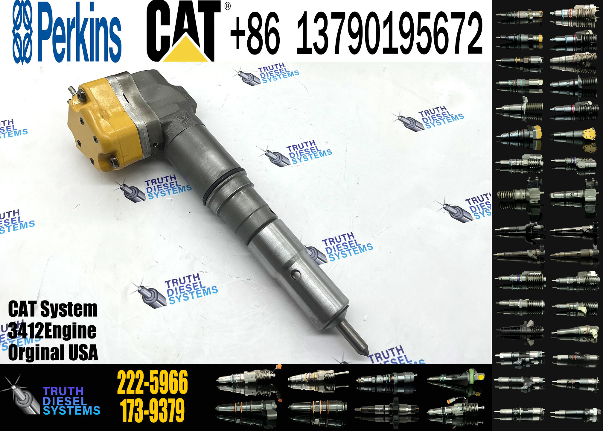 222-5966 WEIYUAN Reman Excavator Fuel Injector 222-5966 for CAT Excavator Engine 3126B 3126E E325 322C
