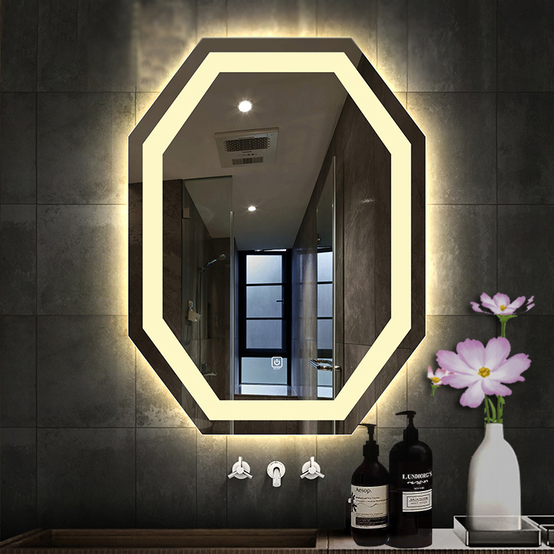 Large Black Home Decor Smart LED Mirror for Hotel Bathroom Decoration Customized Size