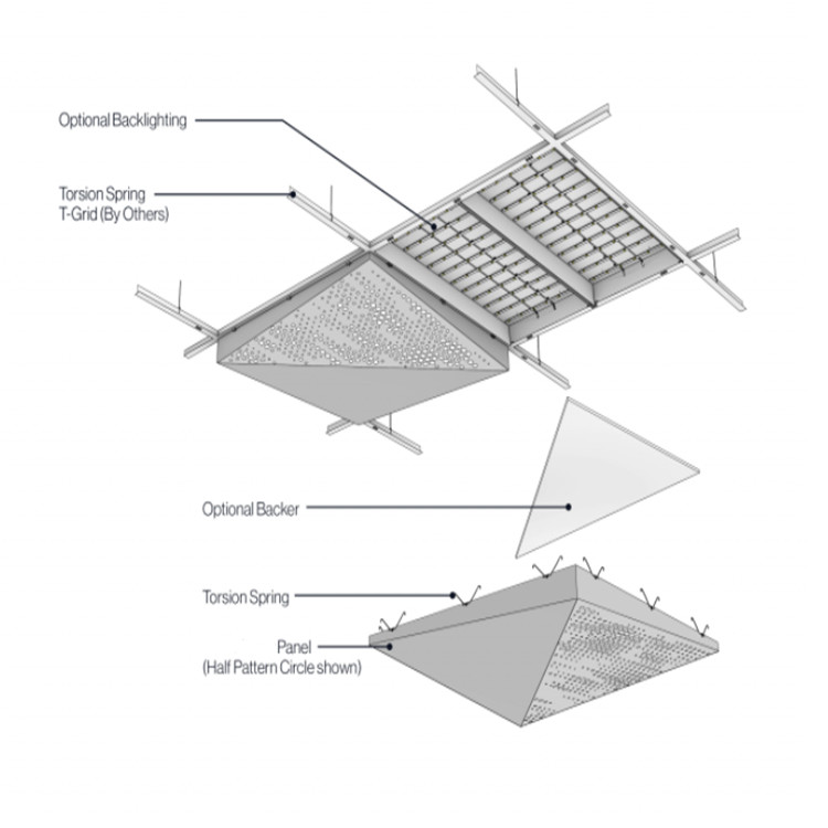 Aluminum Random Perforated Ceiling Design PVDF Coated Hallway Ceiling Design