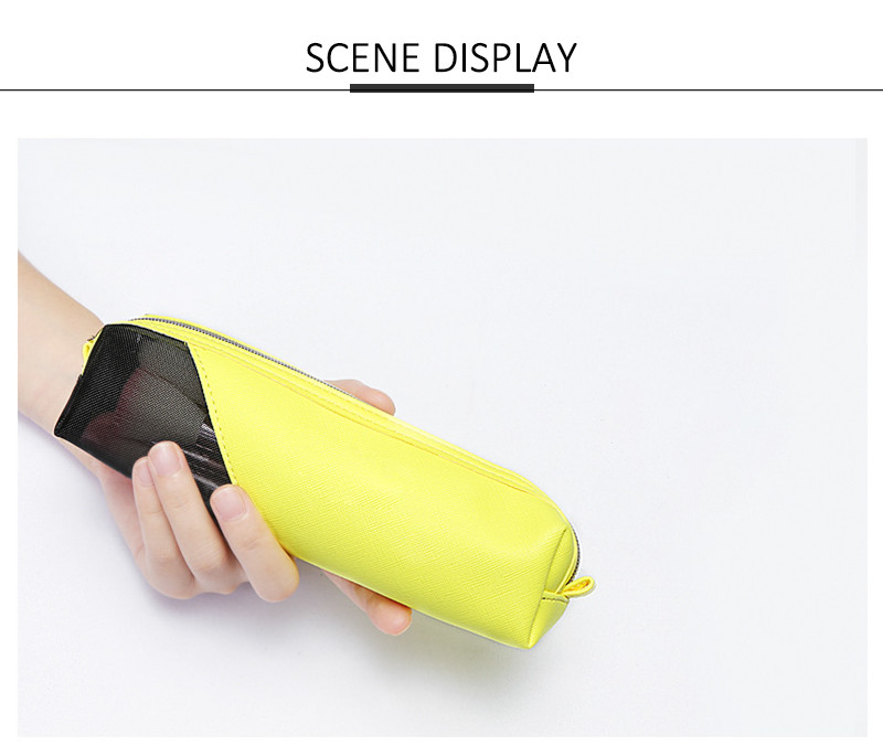 Portable Waterproof PU Leather Zippered Cosmetic Bag