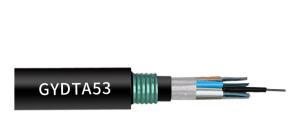 Quality 1310nm Black Direct Burial Armored Fiber Optic Cable GYDTA53 for sale