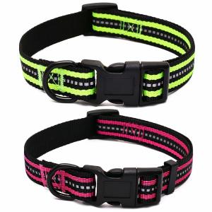 Quality Highly Visible 3M Reflective Durable Soft Nylon Dog Collar for sale