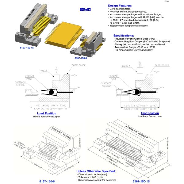 6167-150-6 40amp Azimuth Carrier Test Socket 2.15inch Azimuth Socket