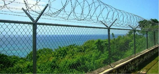 Coated Pvc 5x5mm Diamond Chain Link Fence Protection Of Animals Children And Props