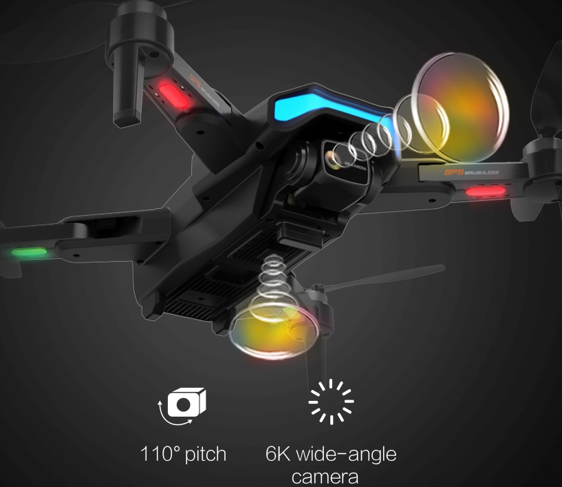Foldable F188 Drone 5G Wifi GPS Brushless Motor Drone with 6K HD Camera Long Range Remote Control for Aerial Photography