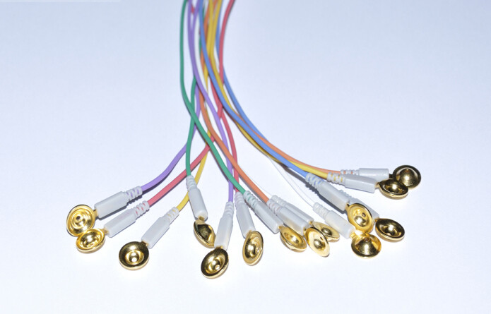 Gold coated cup electrode leadwire Neurofeedback dry EEG 1.5mm Din sensor Cap