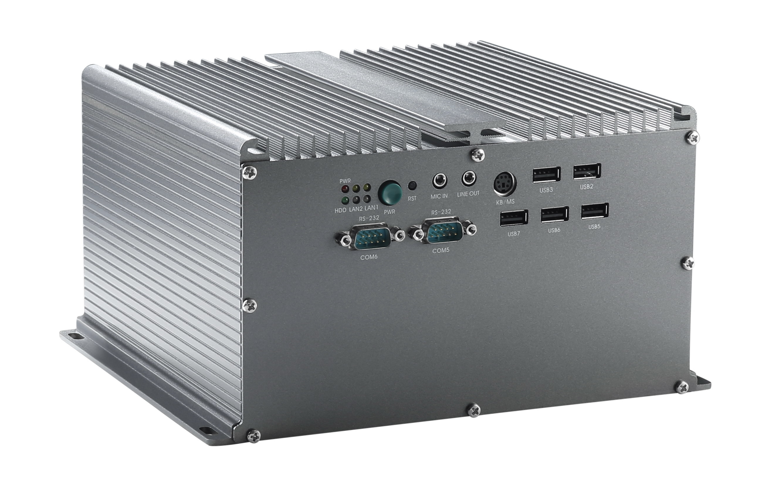 MIS-8107 Fanless Industrial Computer 1037U CPU 10 Series 6 USB 2 PCI Extension