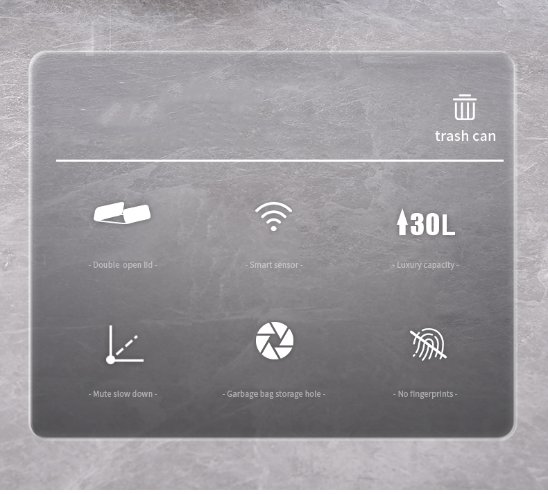 Square Motion Sensor Waste Bin OEM ODM Touchless Stainless Steel Trash Can