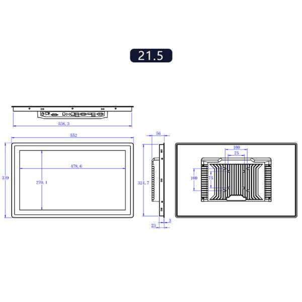 21.5 Inch Industrial Panel PC with 10-Point Capacitive Touch Screen