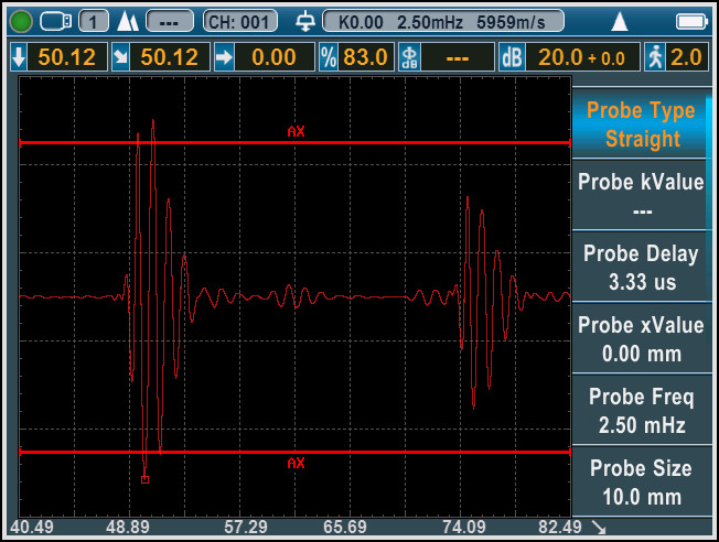 Ultrasonic flaw detector TFD807C