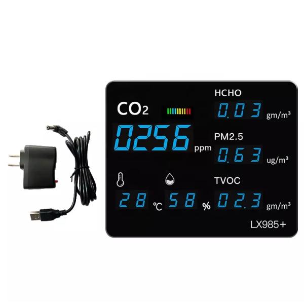 LX985A Humity Thermometer with Formaldehyde TVOC PM2.5 Detection Digital Humidity Temperature Display for Air Quality Monitoring