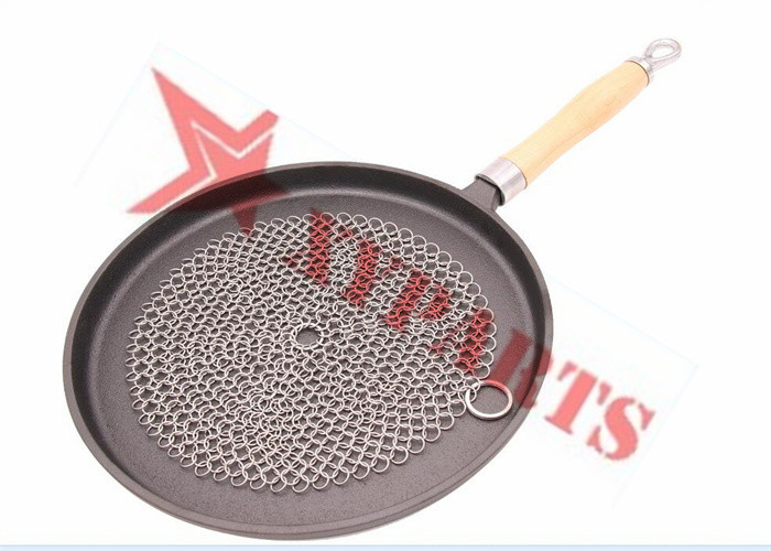 Food Grade Chain Mail Cast Iron Skillet Cleaner Woven With 1.2mmx10mm Rings
