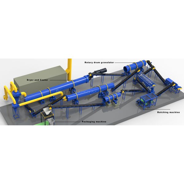 Complete NPK Rotary Drum Fertilizer Making Machine Line