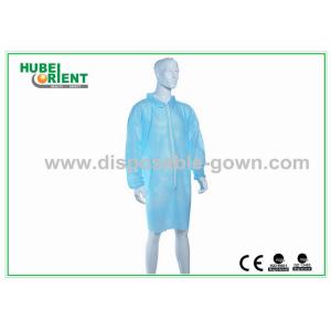 Quality 55gsm Nonwoven Disposable Lab Coat With Zip Closure for sale
