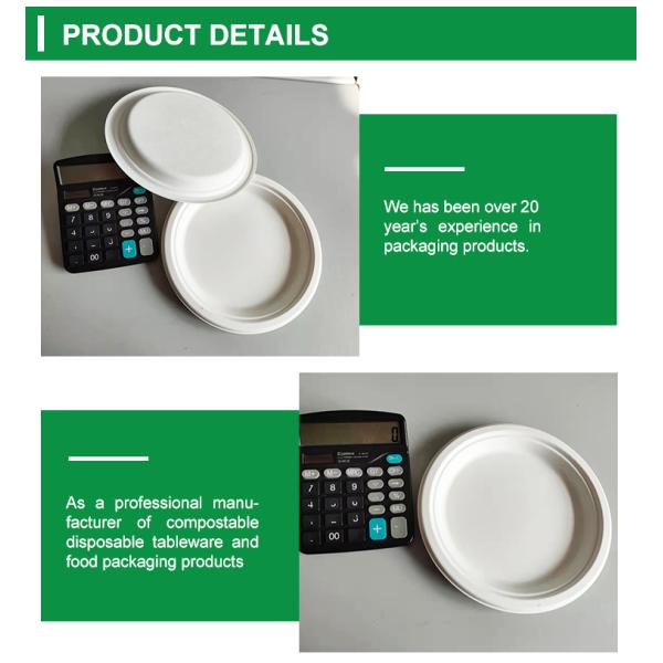 14g Round Eco Disposable Iodegradable Sugarcane Bagasse Plates From Sugarcane Waste