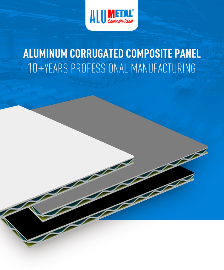 1500 X 4000 Mm A2 FR Corrugated Aluminum Roofing Sheets Composite Panel For Roof LDPE
