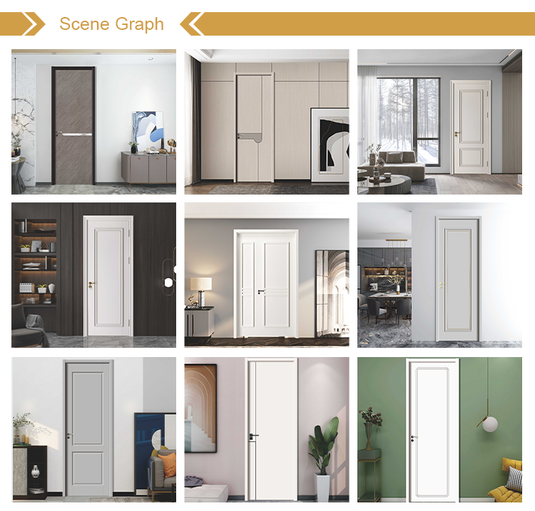 Manual Complete Solid Wood Door Set With Frame Screen Modern Interior Door