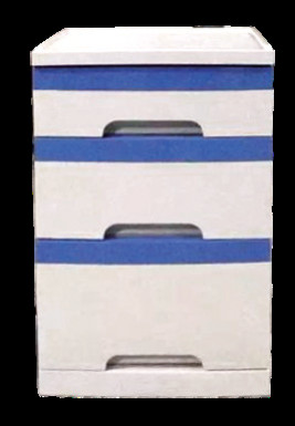 Quality Durable Hospital Overbed Table , 3 Drawer Over Bed Cabinet 475x470x755mm for sale