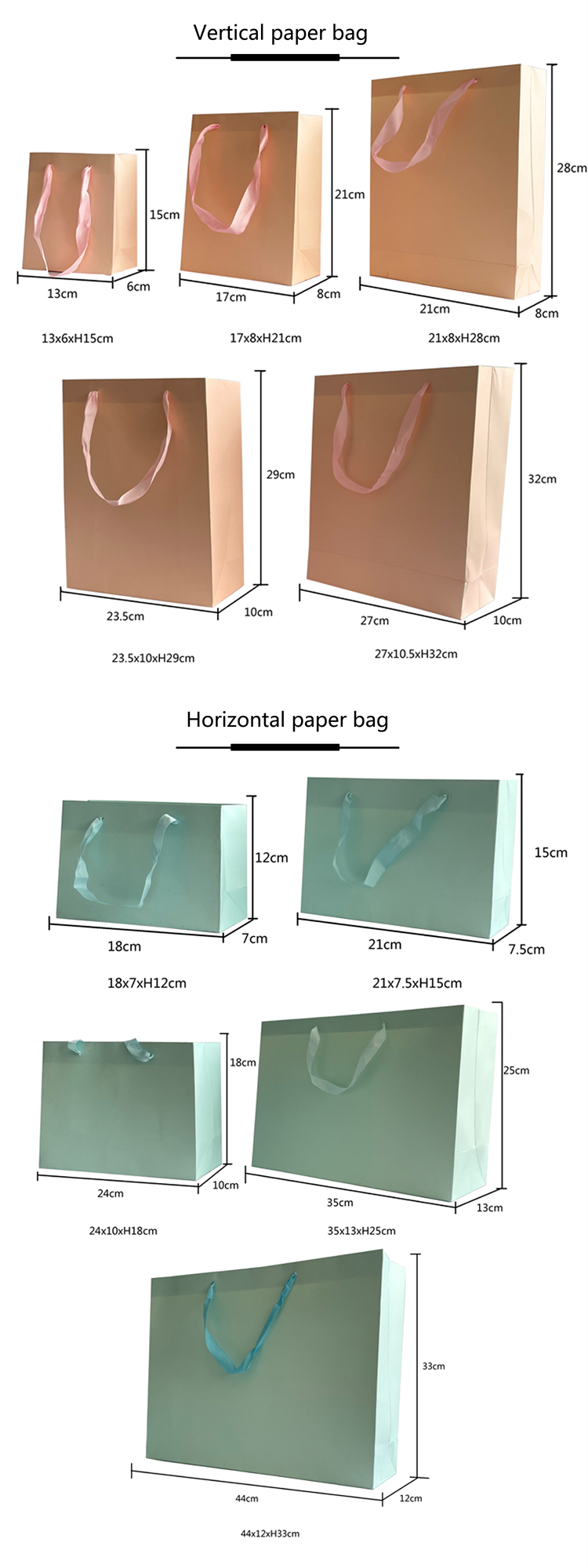 Custom Order Accepted Hand Length Handle Paper Bag with Logo and Luxury Design