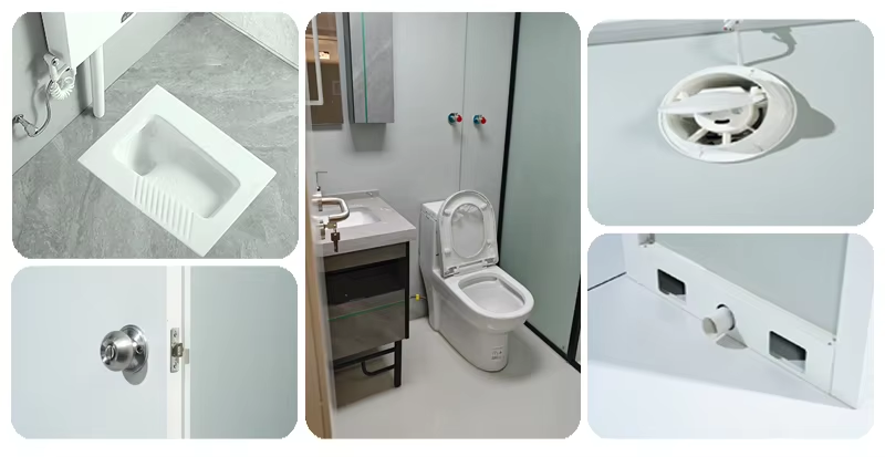 Mobile Portable Modular Restroom Buildings Shower Restroom Prefab Outdoor Toilets Houses