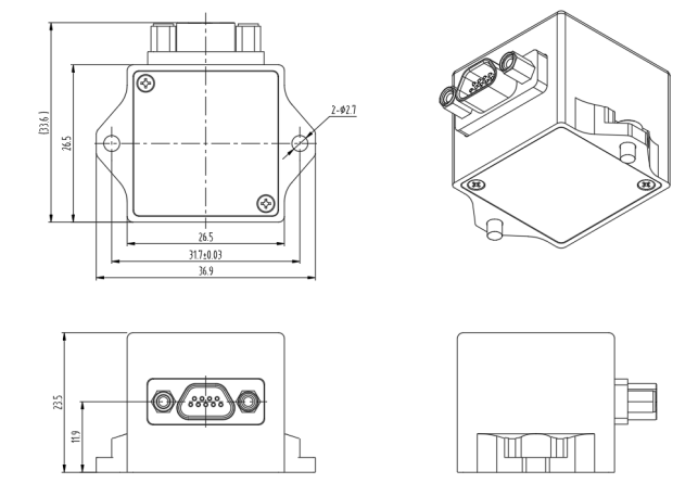 Universal Digital Inertial Measurement Unit with ±200°/s Full Scale ≤0.1% Nonlinearity and ≤0.3°/s Bias Repeatability