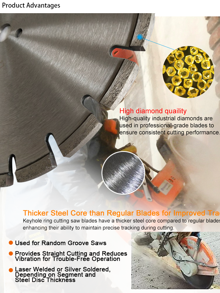 Laser Welded Diamond Loop Saw Blade For Cutting Concrete Reinforced Concrete