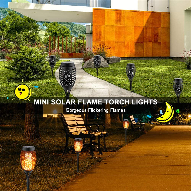 Solar Powered LED Light for Dancing Flicker Flame Landscape Yard Waterproof Outdoor