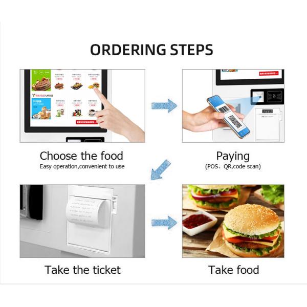 Desktop Self Service Touch Screen Kiosk 15.6'' For Restaurant