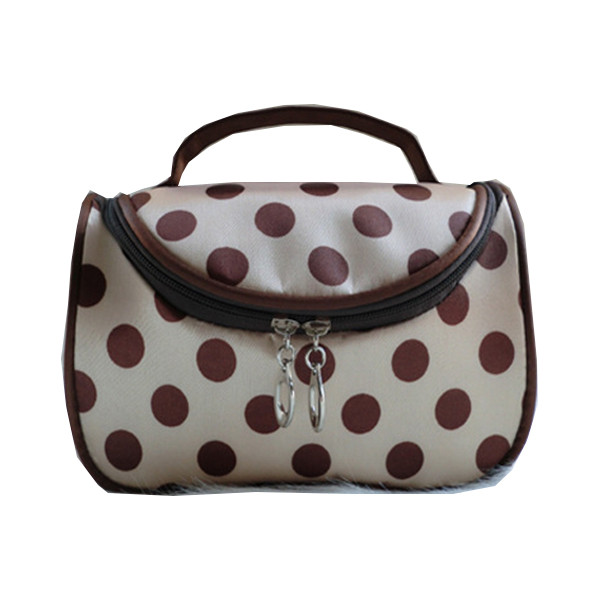 Quality Custommizable Reusable Travel Cosmetic Bags And Cases with Dots Printed for sale